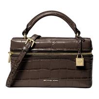 Michael Kors MK Jana Lock Mini rankinė su krokodilo rašto įspaudu Moteriškos rankinės Šokoladinė 32F5GQ1C0E-CHOCOLATE Shopping Bag Set(Basic Set+Shopping Bag) black