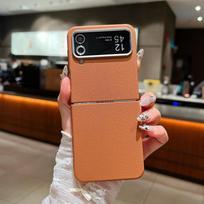For Samsung Galaxy Z Flip 7 FE 6 5 4 3 5G Luxury Leather Case Shockproof Soft TPU Folding Phone Cover For Samsung Z Flip5 Flip6 For Galaxy Z Flip7 ruda
