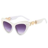 Cat Eye Sunglasses Women Fashion New Vintage Shades Designer Luxury Sun Glasses UV400 Eyewear Oculos Gafas De Sol as picture white