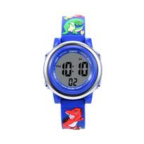 C09 Kids Children Electronic Watches LED Cute Cartoon Dinosaur Alarm 30M Waterproof Luminous Boy Student Smart Watch Gift blue