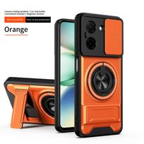 Armor Case For Poco X7 Pro Case Shockproof X7Pro Slide Lens Protector Phone Cover For Xiaomi Poco X7 Pro 5G Case Cover With Ring Poco x7 pro oranžinė