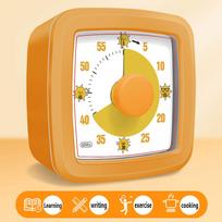 Colorful Visual Timer Self-discipline Tool 60-minutes Countdown  Classroom Stopwatch for Children Time Management orange