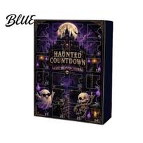 24 Day Countdown Box Halloween Advent Calendar Haunted with Mini Desktop Decoration for Figures Spooky Collectible Toy Set Kids Party Favor
