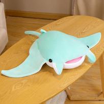 Animacinis Žuvis Manta Rėjus Pliušinis Žaislas Velnias Rajiformes Mielas Mobulidae Pliušinis Pagalvė Įdarytas Minkštas Jūros Gyvūnijos Lėlės Dovanos 70cm žalia