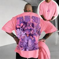 Bandai One Piece Luffy Zoro Printed Shortsleeved 2026 Summer Breathable Loose Sporty Fashion Tshirt for Men and Women S pink