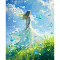 CHENISTORY Picture By Numbers On Canvas Acrylic Paint By Number Women Diy Painting By Numbers Kit Coloring By Numbers Decoration 30x20cm no frame black