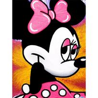 Disney Cartoon Diamond Painting Pop Art Minnie Mouse Art Illustration, 5D DIY Art Cross Stitch Kit Mosaic Embroidery Home Decor Gift Round 20x30cm pink