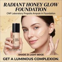 [CNP Laboratory] Propolis Ampule In Foundation 35ml - #21 Light Beige, SPF30 PA++, Radiant Honey Glow, High Coverage Liquid Foundation, K-Beauty 35ml x 1EA beige