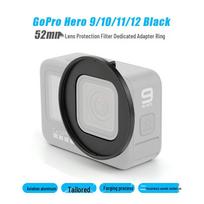 GoPro Hero 12/11/10/9 Diving Filter Adapter Ring - 52mm UV Filter Lens Frame in Aluminum Alloy Selfie juoda