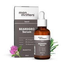 Man Matters Beardgro Barzdos augimo serumas vyrams 30 ml | 4% Anagain, 2% Aminexil, 1% Rozmarinas | Mažina dėmėtą barzdą, skatina tankesnę barzdą | white