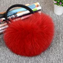 Winter Women Warm Real Fox Fur Earmuffs Girl's Earlap Ultralarge Imitation Ladie's Plush Ear Muff raudona