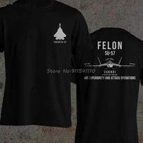 The Falon Sukhoi SU-57 Stealth Air Superiority Jet Fighter Men T-Shirt Men Cotton Tshirt Tees H S gray