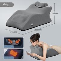 Electric Bed Pillow For Sleeping Kneading Cervical Neck Shoulders Waist And Abdomen Infrared Light Heating Massage Pillows US Plug gray