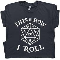 20 Sided Dice T Shirt Dungeons and Dragons T Shirt Magic The RPG Gathering D&D Unisex T-Shirt XL white