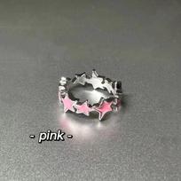 Xiaohongshu Earrings Dopamine Star Ring Female Personality Cute Versatile Super Sweet Delicate Oil Dripping Star Index Finger Ring gray