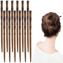 Pack of 12 Wooden Hair Pin Antique Hair Styling Accessories Hair Stick for Elegant Updos Buns Han Costume Headwear black
