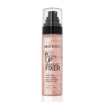 Swiss Beauty Glow Up Makiažo Fiksatorius | Paruošia + Fiksuoja | Drėgnas Švytėjimas | Veidui ir Kūnui | Su Vitaminu C ir Hialurono Rūgštimi | 100ml beige