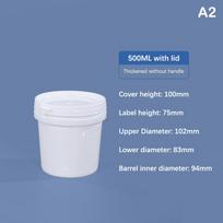 500Ml Food Grade Plastic Thicken Bucket Small Clip Stationery Storage Bucket Milk Tea Pickle Takeaway Bucket With Lid Storage A2 white