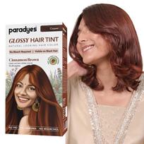 Paradyes No Bleach cinamono rudumo blizgūs plaukų dažai, be amoniako formulė natūraliems juodiems plaukams, matomi ant natūralių juodų plaukų, sudėtyje yra apsauga nuo blukimo brown