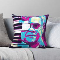 Elton John Retro Square Pillowcase Polyester Linen Velvet Printed Zip Decorative Throw Pillow Case Home Cushion Cover 30X30CM