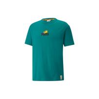 Puma Garfield Cartoon Logo Print Short Sleeve T-Shirt Men Tops Lake-Green 534433-86 XS blue