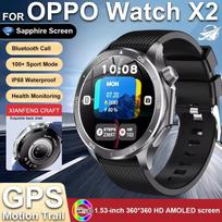 NEW X2 MAX WATCH Outdoor Sports Men SmartWatch GPS Motion Trajectory Compass AMOLED Screen IP67 Waterproof Smart Watches For Men leather black