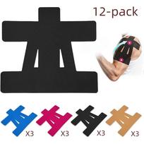 12 vnt. iš anksto supjaustytos peties kineziologinės juostos, atsparios vandeniui ir prakaitui, skausmo malšinimo sportinės juostos, 4 spalvos, 5 dydžiai 12-pack-A beige