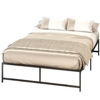 Dvigulės lovos rėmas 140 x 190 cm, plieninė dvigulė lova 2 asmenims, 31 cm aukščio su laikymo vieta, grotelinis pagrindas, juoda 196 x 141.5 x 36 cm