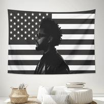 Amerikos vėliava savaitgalio gobelenas, juodai baltas portretas sienos kabinys, muzikinė estetinė kambario dekoracija fonas 100X70CM white