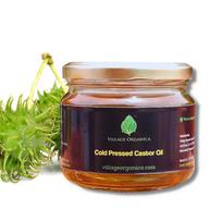 Village-Organica prabangus šalto spaudimo ricinų aliejus (250 ml Stiklinis Butelis) | 100% grynas, natūralus ir be heksano | Turtingas vitaminu E plaukų augimui, blakstien black