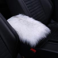 Car Plush Armrest Cover Arm Rest Console Pad Armrests Storage Box Mats Arm Rest Protection Cushion White grey
