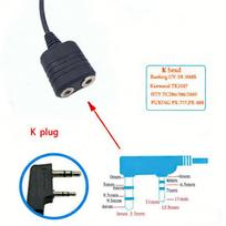 1 vnt. atsparus vandeniui radijo adapterio laidas 2 kontaktų ausinėms, garsiakalbiui, mikrofonui, skirtas Uv-9R Plus Uv-Xr atspariam racijai one size