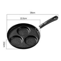 Egg Burger Frying Pan with Wooden Handle Food Grade Nonstick Coating for Home Breakfast Cooking Fits All Stove Types A3800 black