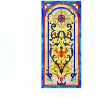 Tiffan Retro Bažnyčios Langas Plėvelė Dažytas Stiklas Matinis Meno Langas Popierius Stumdomos Durys Virtuvė Vonios Kambarys Langas Lipdukas 30x80cm yellow