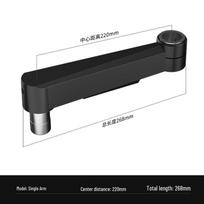 Industrial Wall-Mount Monitor Bracket: Extendable, Retractable, Universal Rotating Arm gray