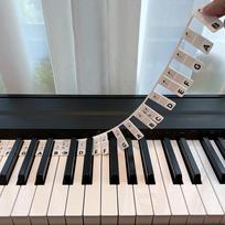 88 klavišų viso dydžio fortepijono natų vadovo juostelė pradedantiesiems Silikono nuimama daugkartinio naudojimo pianino klaviatūros užrašų etiketės Nelipnios praktikos mokymuisi MYY 88 key 61 key universal juoda