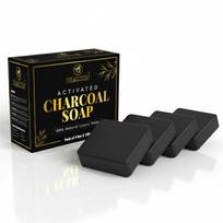 Aktyvuotos anglies muilas giliai valymui, 100% natūralus prabangus gabalėlis, juodas, 4 vnt. pakuotė, po 100g kiekvienas, BRALCON black