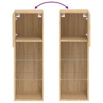 TV Stands with LED Lights 2 pcs Sonoma Oak 12  x 12  x 35.4  (L x W x H)
