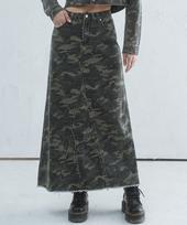 Miesto suknelė Kamufliažas Ilgas džinsinis sijonas Camo Camo/S black