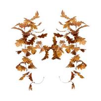 8FT Halloween Artificial Chrysanthemum Leaf Garland UV Resistant Fall Christmas Thanksgiving Day Harvest ruda