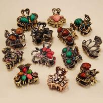 Random Color Women Jewelry Vintage Butterfly Crown Mini Hair Clip Resin Hairpins Claw Barrette