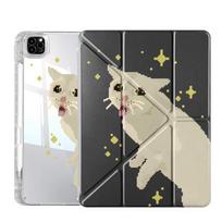 Tablet Case For iPad Mini 6 7 Pro 11th 10th 9th 8th 7th 12.9inch Pro 2025 Air 4 5 M3 M2 1 2 M4 11inch Y-Fold Holder Cover Cat iPad Mini 7 8.3 beige