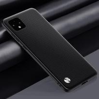 For Google Pixel 4 XL Case Luxury PU Leather Phone Case For Google Pixel4 XL 4XL Back Cover Silicone Shockproof Full Protection For Pixel 4 matinė juoda spalva