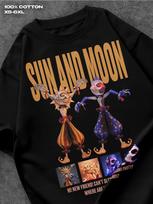 FNAF Sun and Moon Print T-shirt XL brown