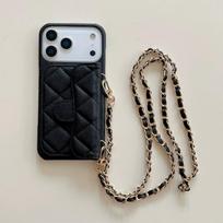 Prabangus rankinė-piniginė per petį su dėklu telefonui ir kortelių laikikliu, odiniu dirželiu per petį, skirtas iPhone 13 14 15 16 17 Pro Max (Nr ) iPhone17 Pro juoda