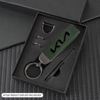 Metalinis Vintažinis Odinis Automobilio Logotipo Stiliaus Raktų Pakabukas Raktų Žiedas Skirtas KIA Rio Ceed Sportage Cerato Soul Sorento Picanto Optima Aksesuaras xcpk70 žalia