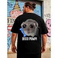 Bissi Pumpi X Sad Hamster Meme Fitness Gym Sports Training T-Shirt, Black S juoda