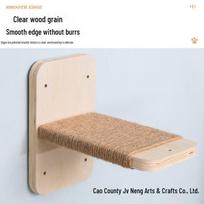 Ceiling-High Solid Wood Cat Tree with Rope Ladder and Jumping Platforms white