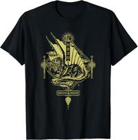 Dungeons and Dragons 50th Anniversary Gold Dragon Lanterns T-Shirt 4XL beige