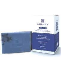 Mannlich Anti-Acne Soap | Controls Excess Sebum | Handmade Body & Face Soap for Acne-Prone and Oily Skin | 2% Salicylic Acid, 2% Niacinamide & 2% Te gray